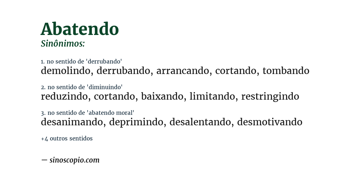 Sinônimo de abatendo