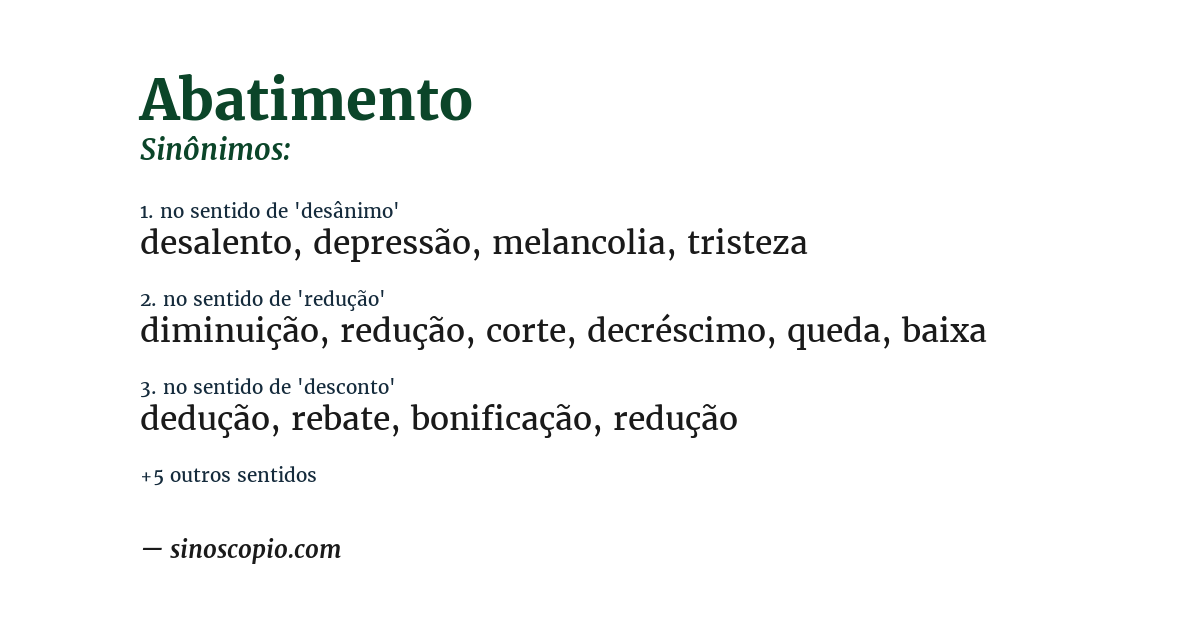 Sinônimo de abatimento