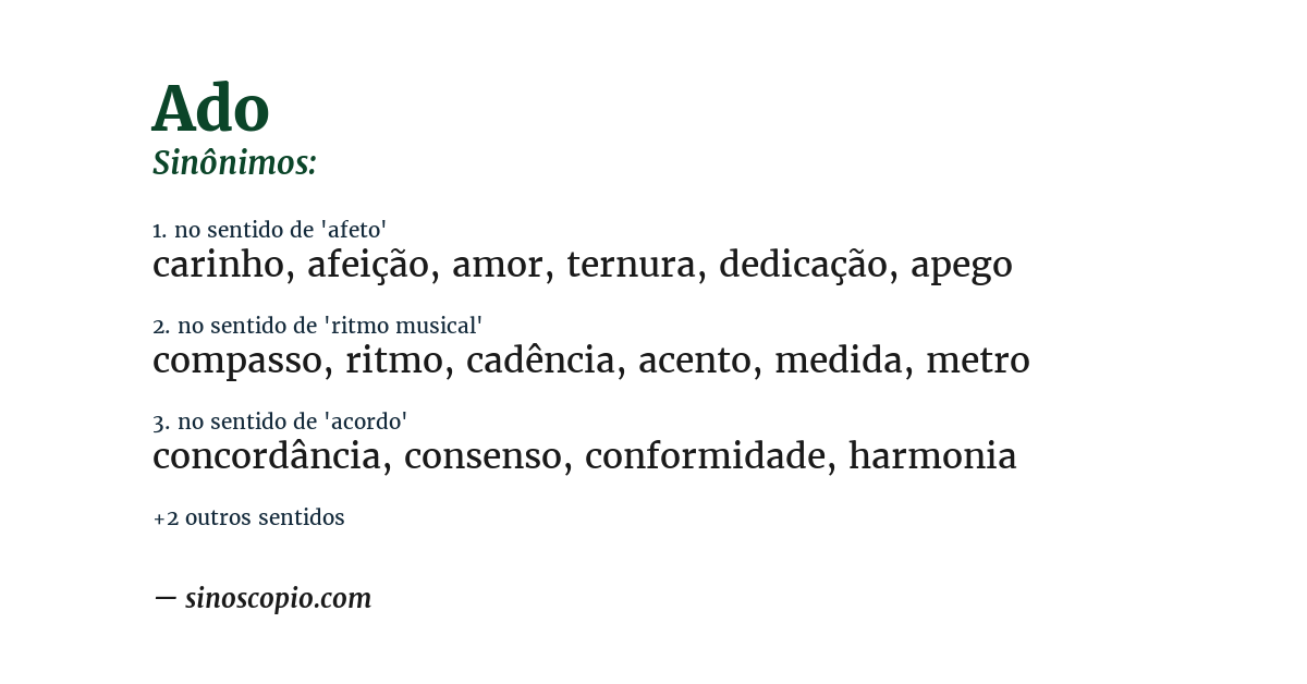 Sinônimo de ado
