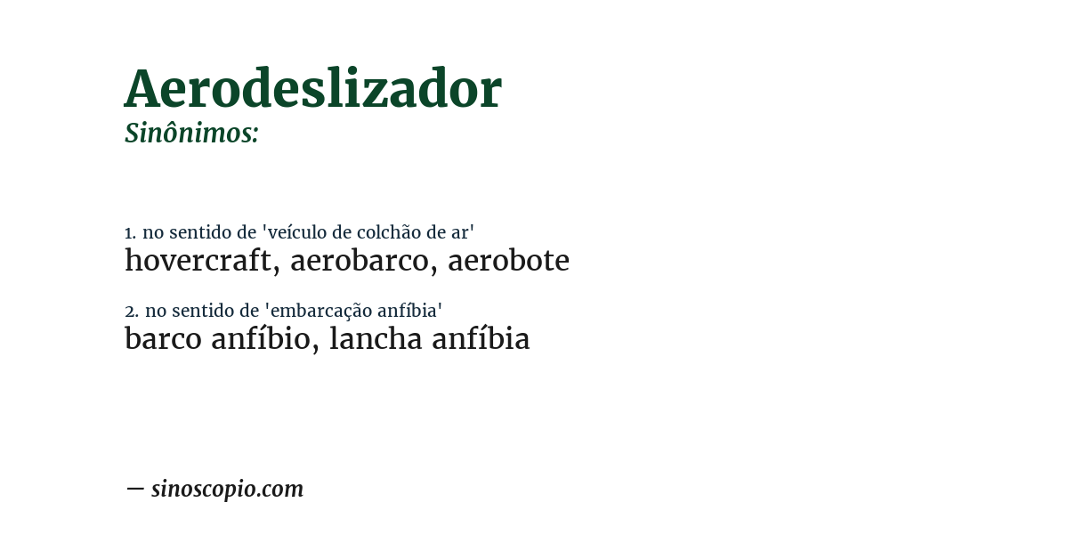 Sinônimo de aerodeslizador