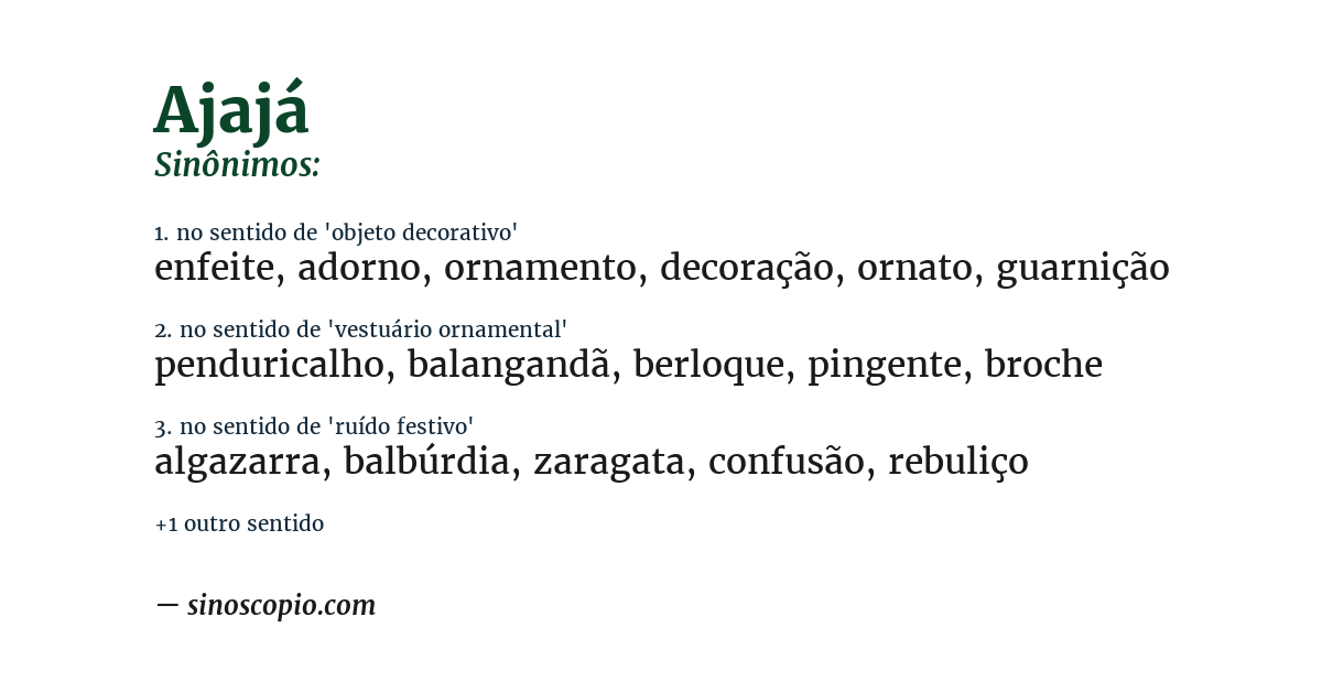 Sinônimo de ajajá