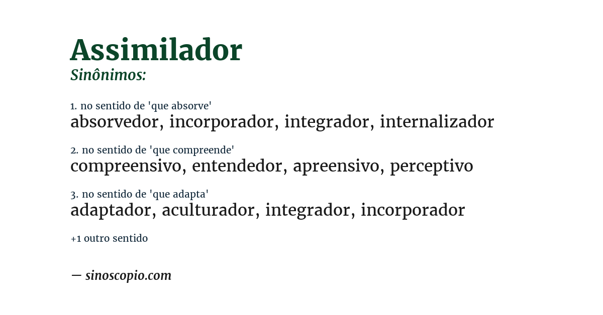 Sinônimo de assimilador