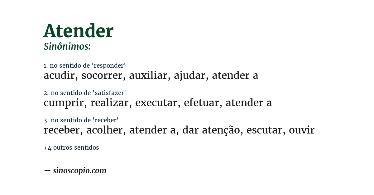 Sinônimo de atender