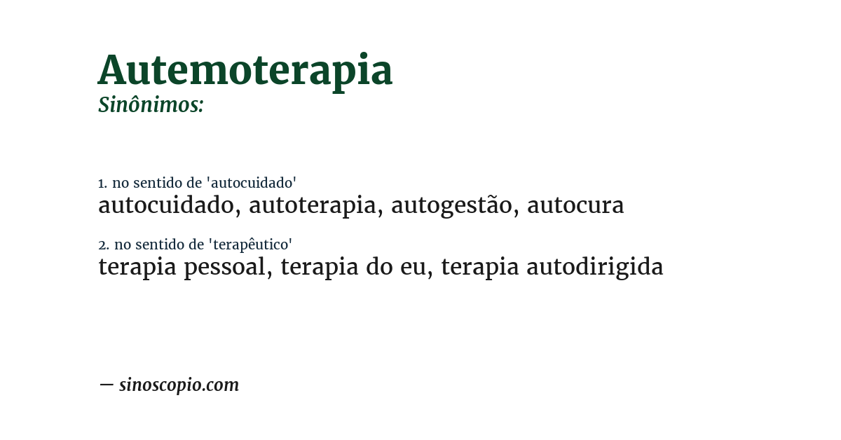 Sinônimo de autemoterapia