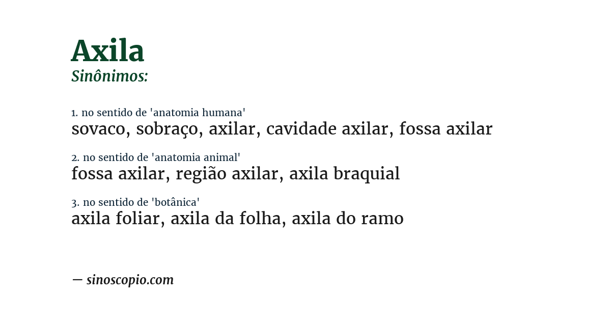 Sinônimo de axila