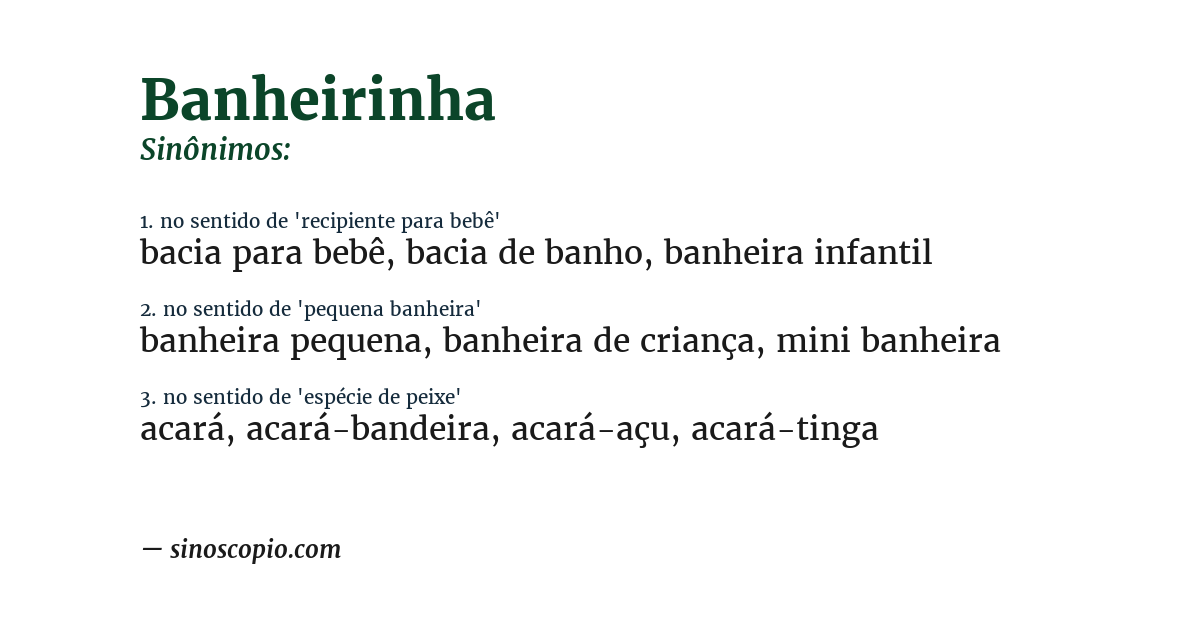 Sinônimo de banheirinha