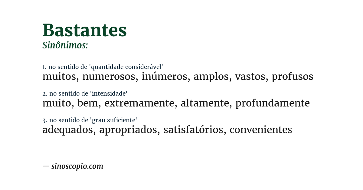 Sinônimo de bastantes