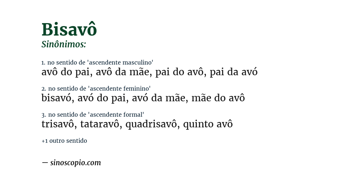 Sinônimo de bisavô