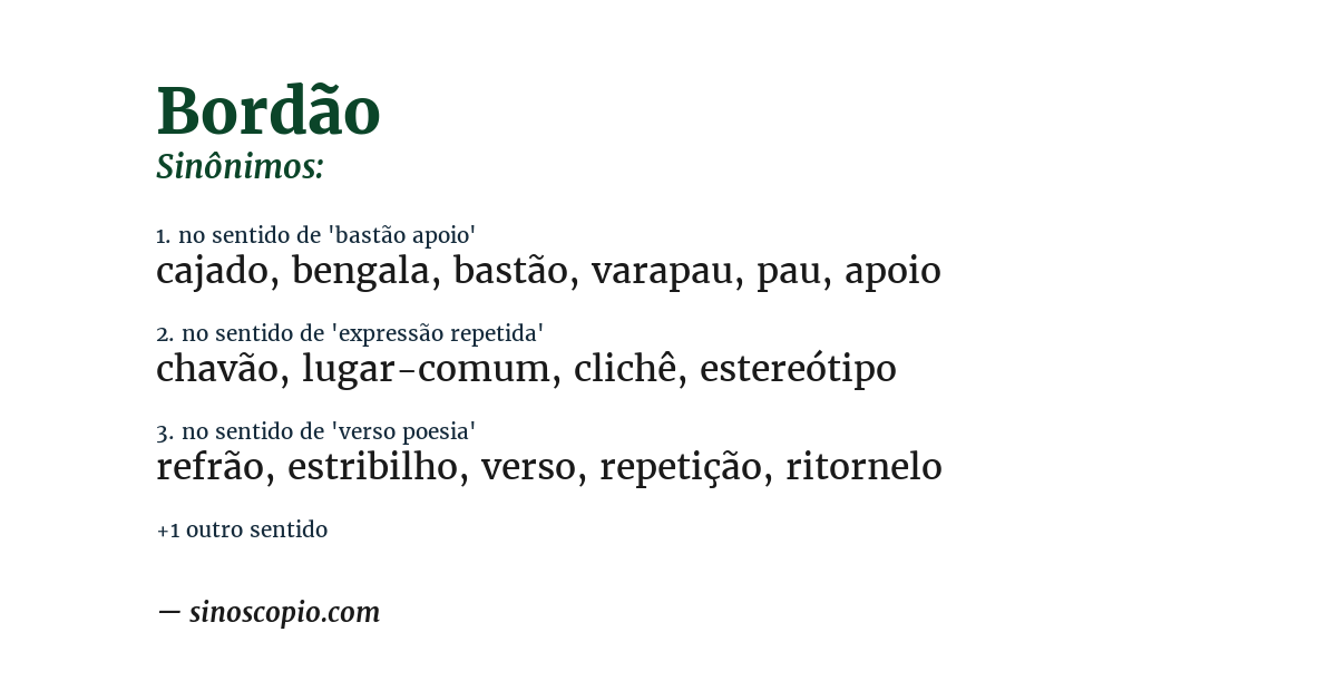 Sinônimo de bordão