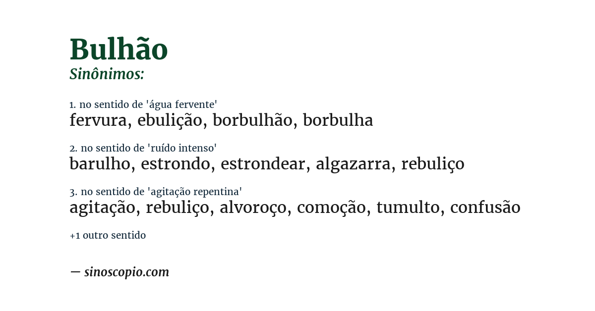 Sinônimo de bulhão