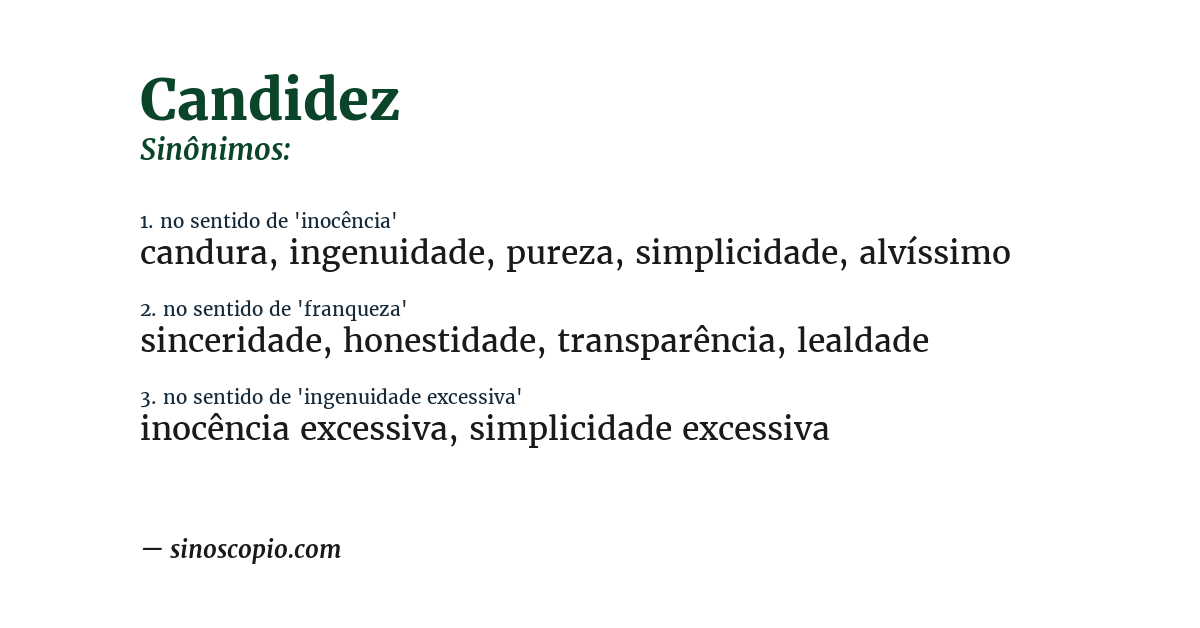 Sinônimo de candidez