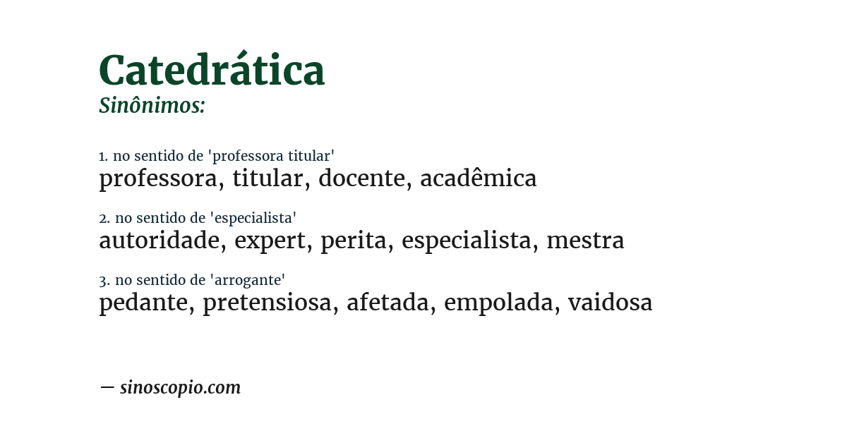 Sinônimo de catedrática