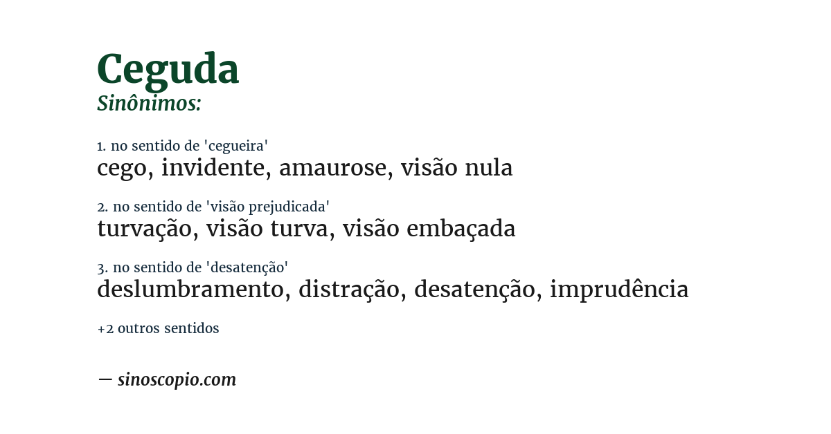 Sinônimo de ceguda