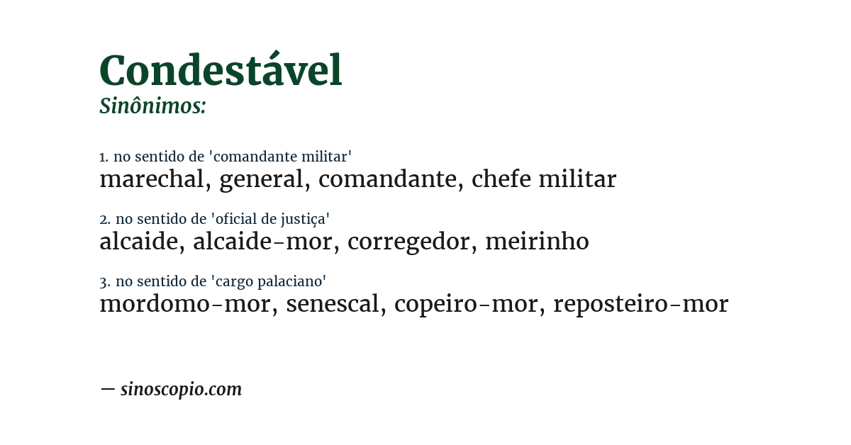 Sinônimo de condestável