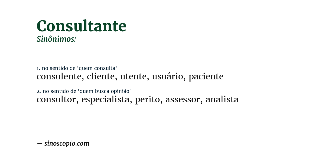Sinônimo de consultante