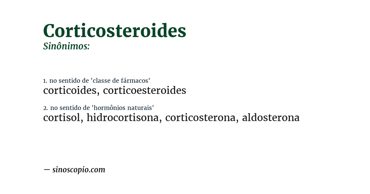 Sinônimo de corticosteroides