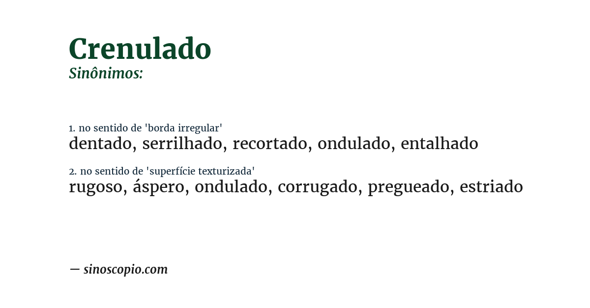 Sinônimo de crenulado