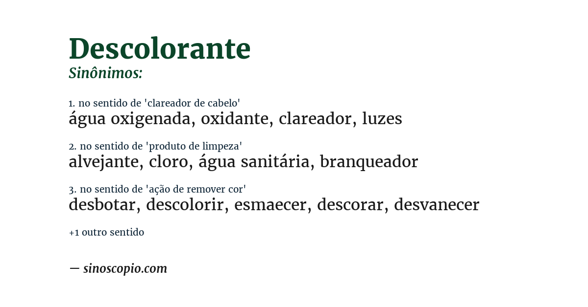 Sinônimo de descolorante