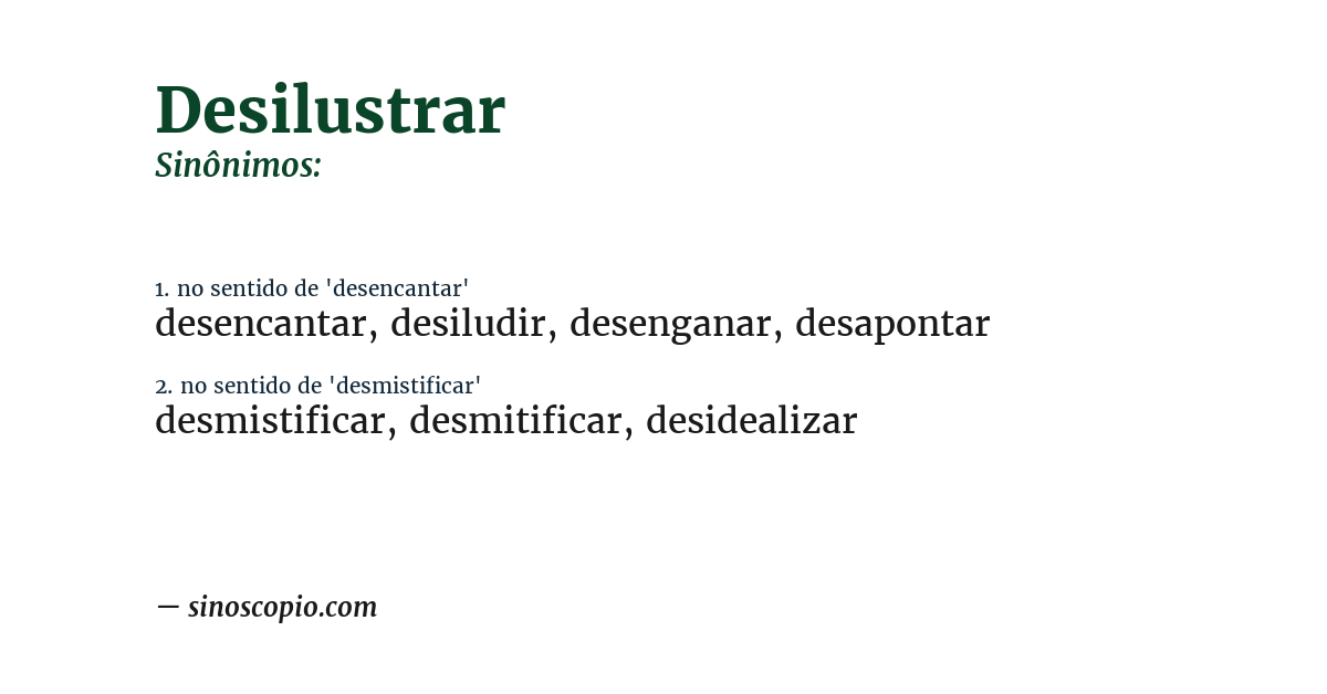 Sinônimo de desilustrar