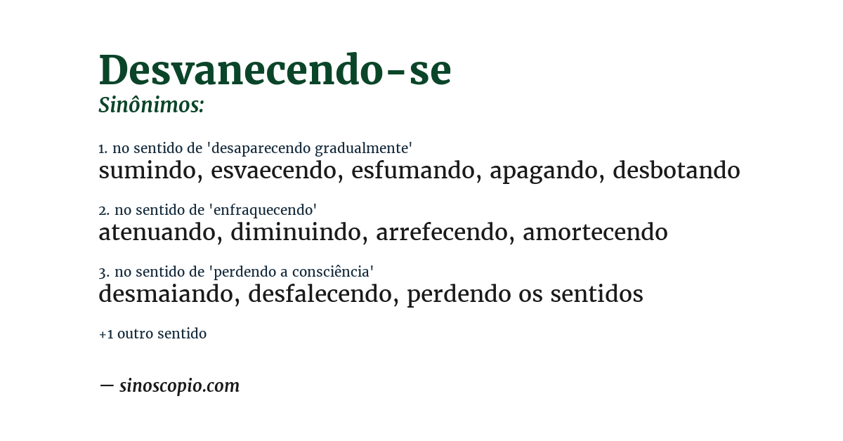 Sinônimo de desvanecendo-se