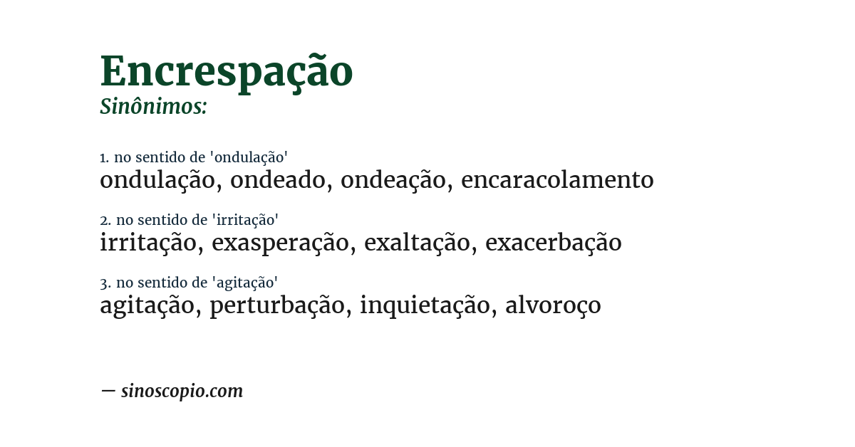 Sinônimo de encrespação