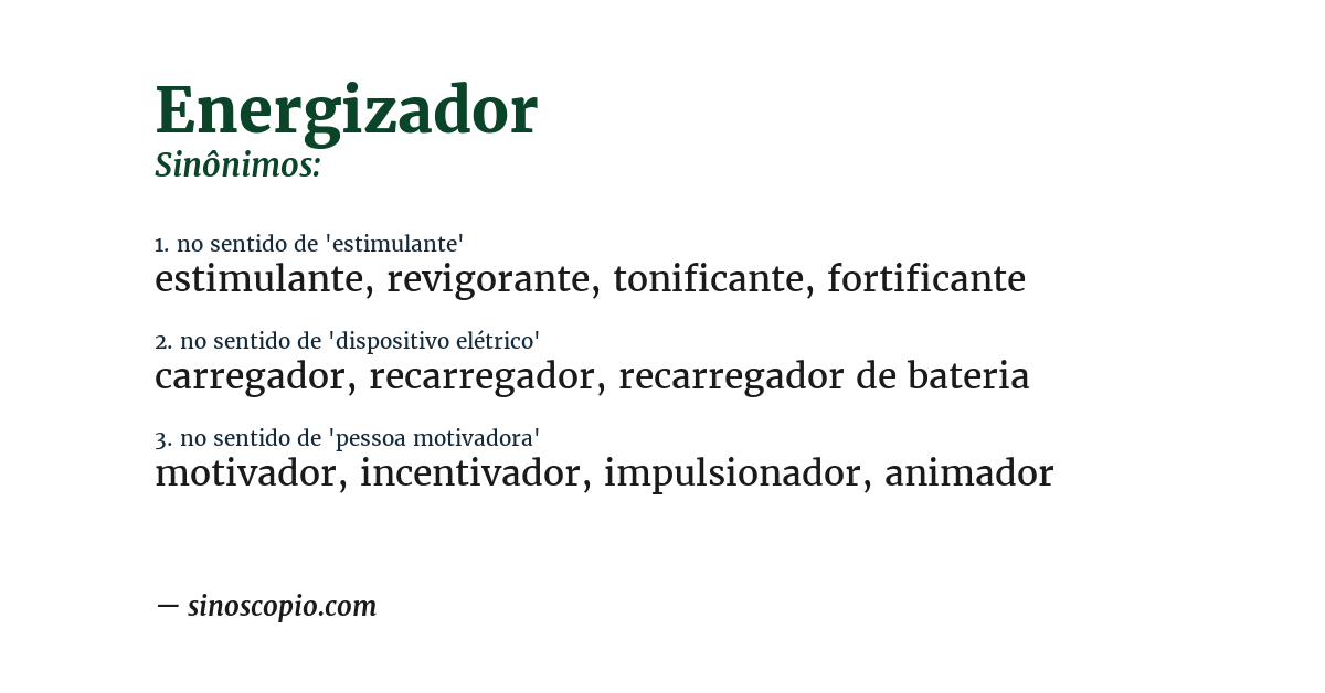 Sinônimo de energizador