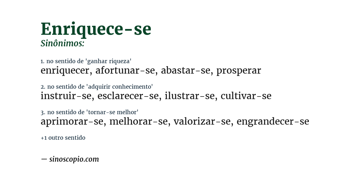 Sinônimo de enriquece-se