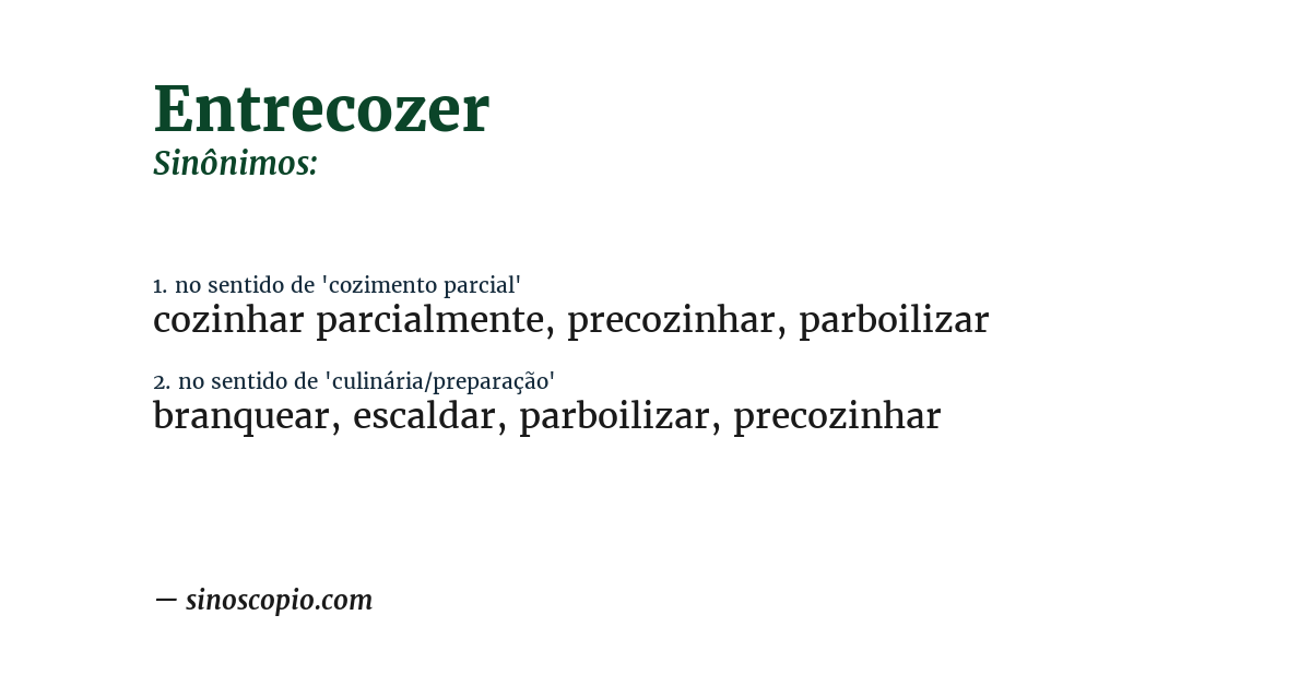 Sinônimo de entrecozer