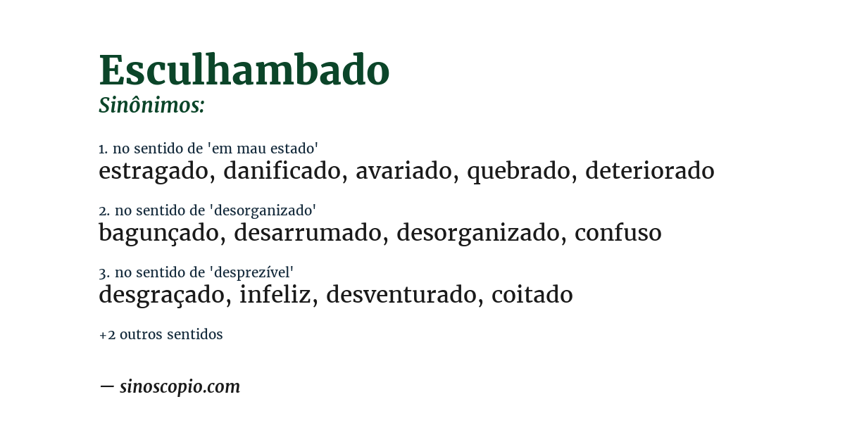 Sinônimo de esculhambado