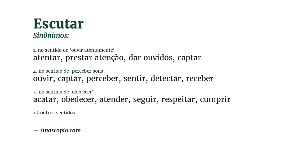 Sinônimo de escutar