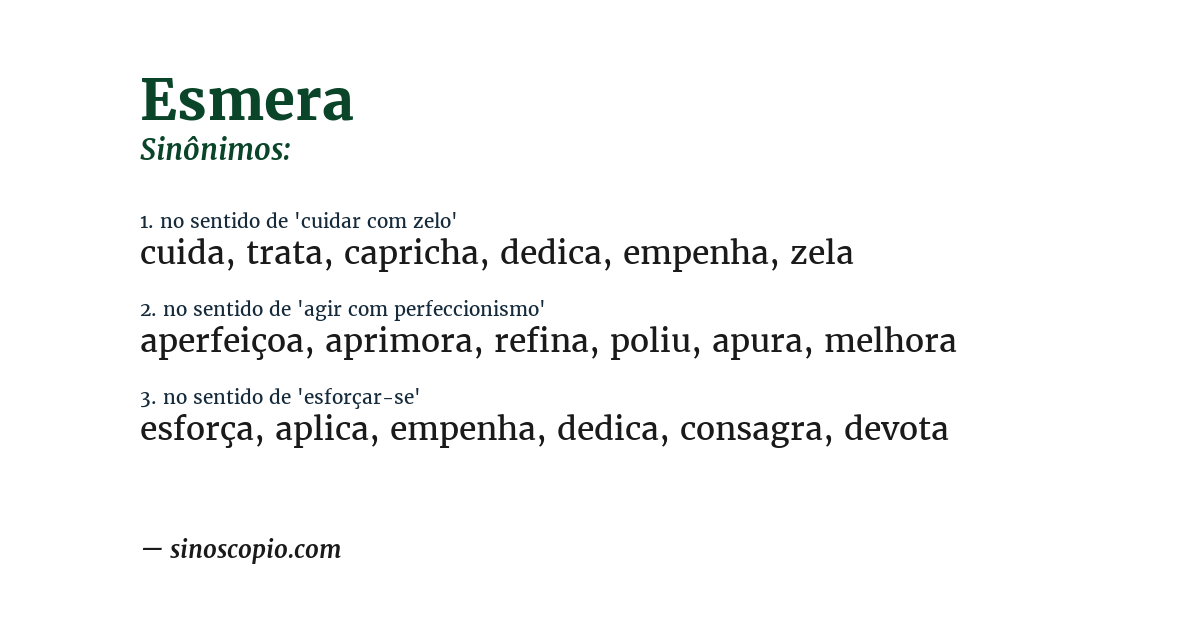 Sinônimo de esmera
