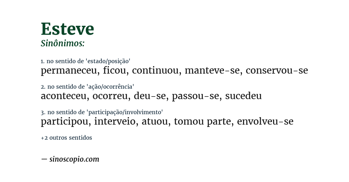Sinônimo de esteve