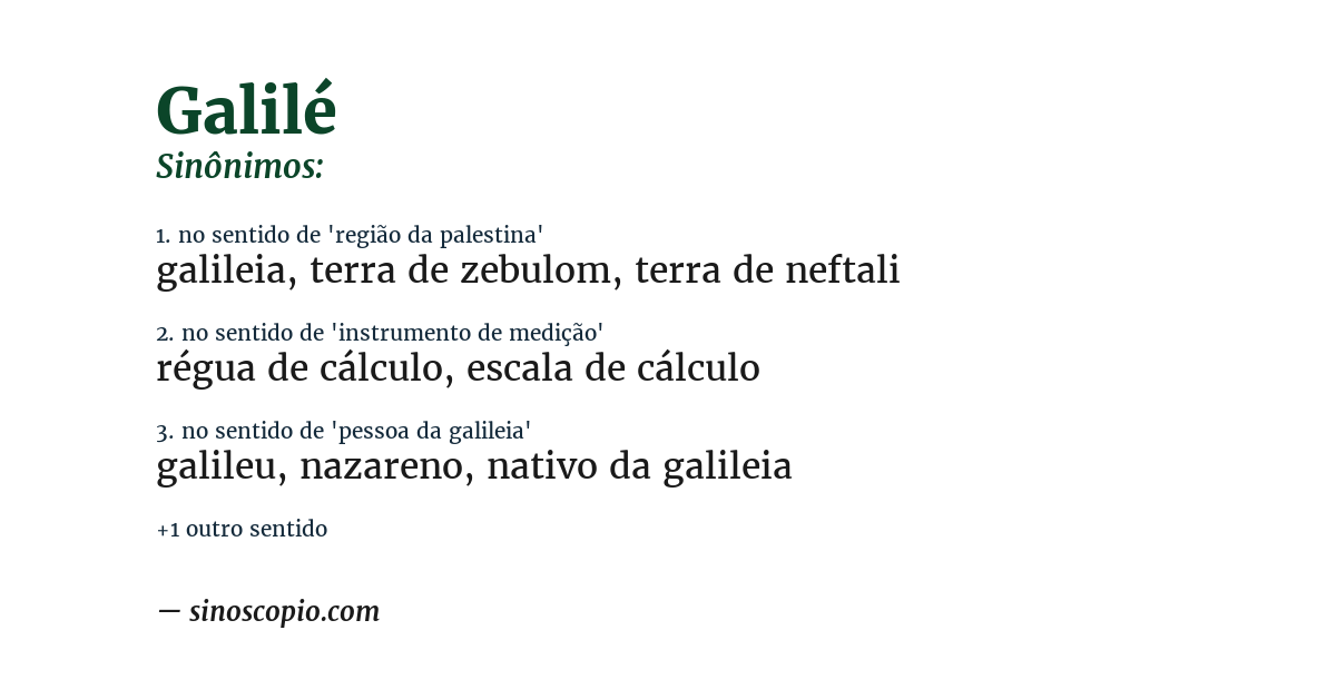 Sinônimo de galilé
