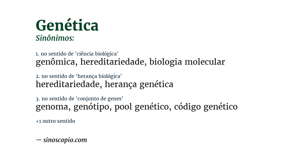 Sinônimo de genética
