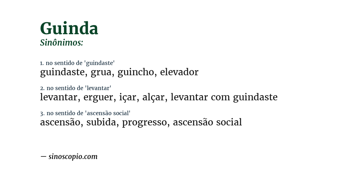 Sinônimo de guinda