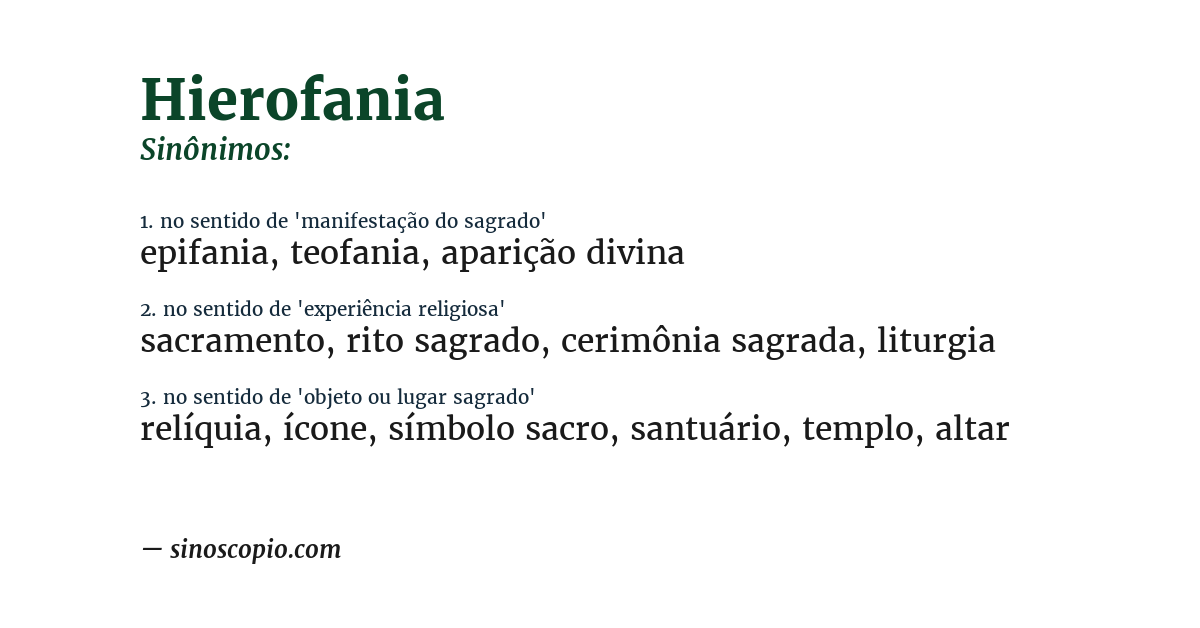 Sinônimo de hierofania