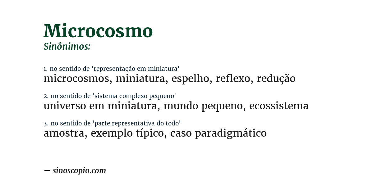 Sinônimo de microcosmo