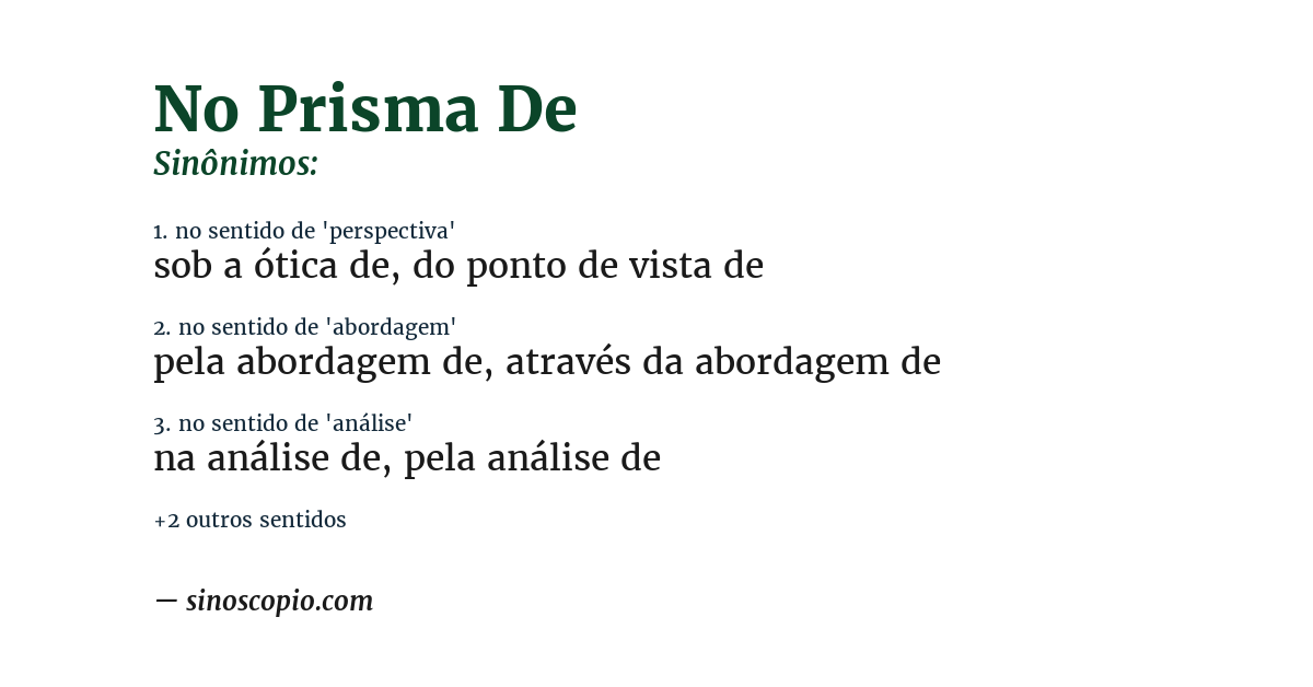 Sinônimo de no prisma de