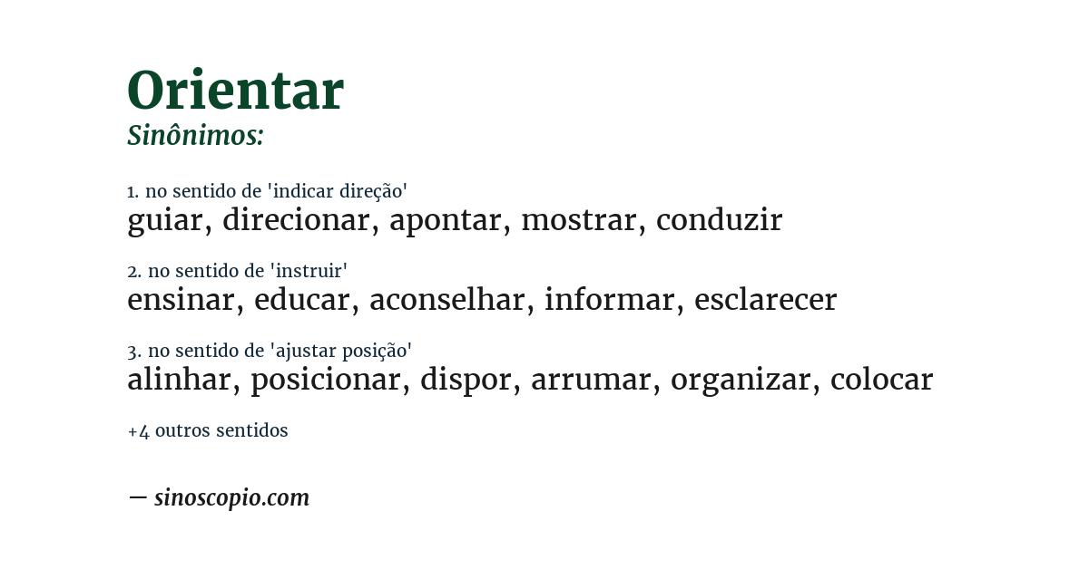 Sinônimo de orientar
