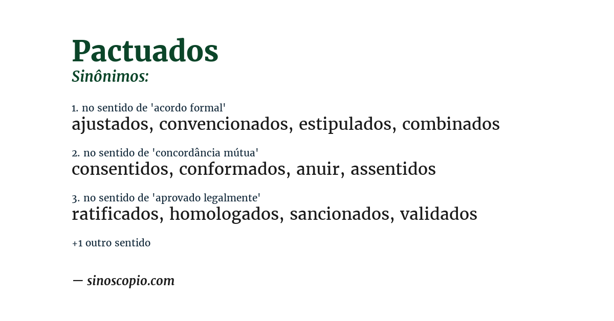 Sinônimo de pactuados