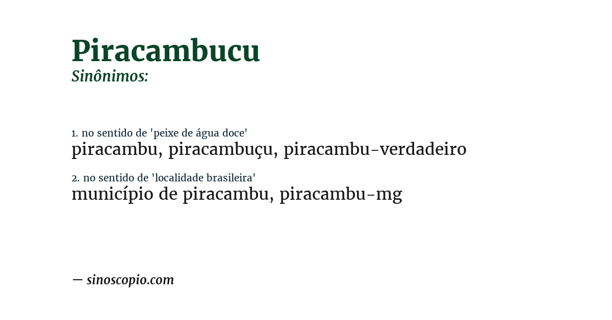 Sinônimo de piracambucu