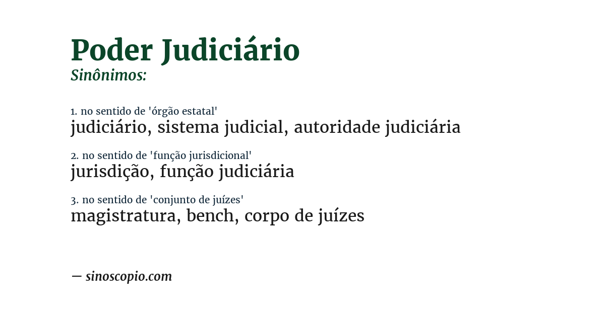Sinônimo de poder judiciário
