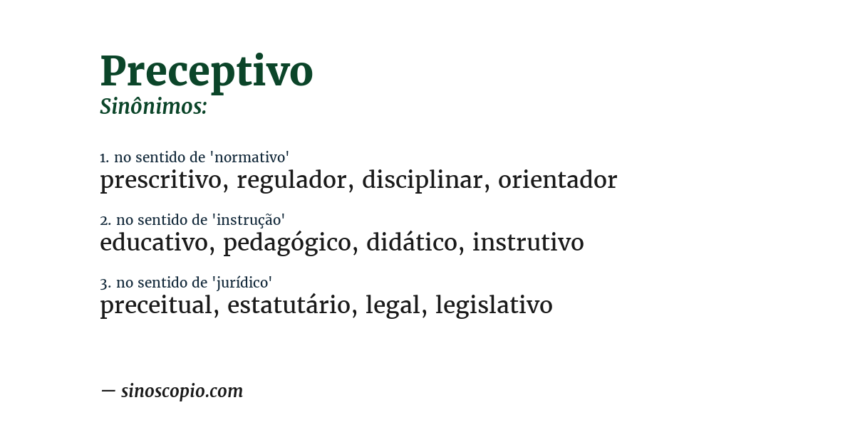 Sinônimo de preceptivo