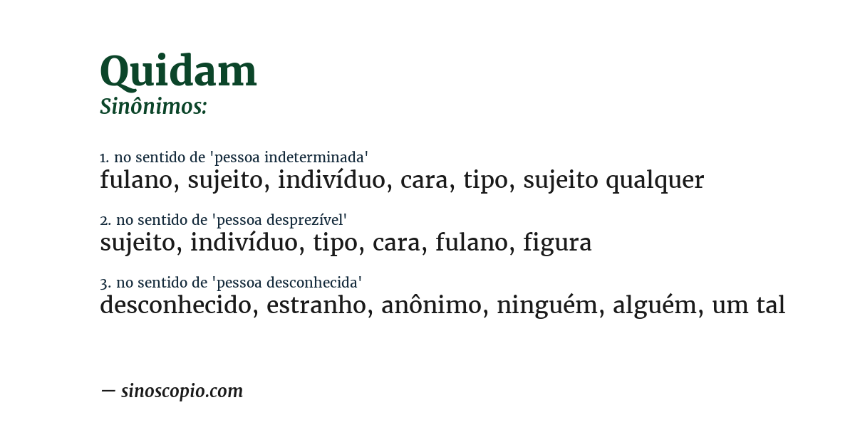 Sinônimo de quidam