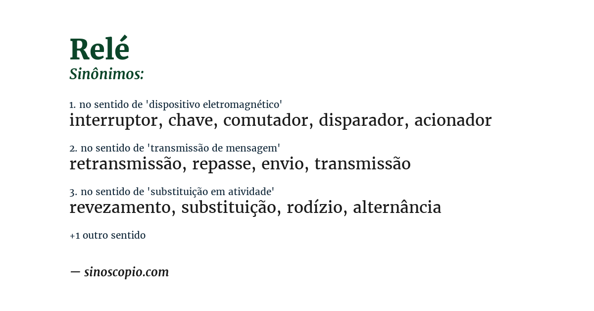 Sinônimo de relé