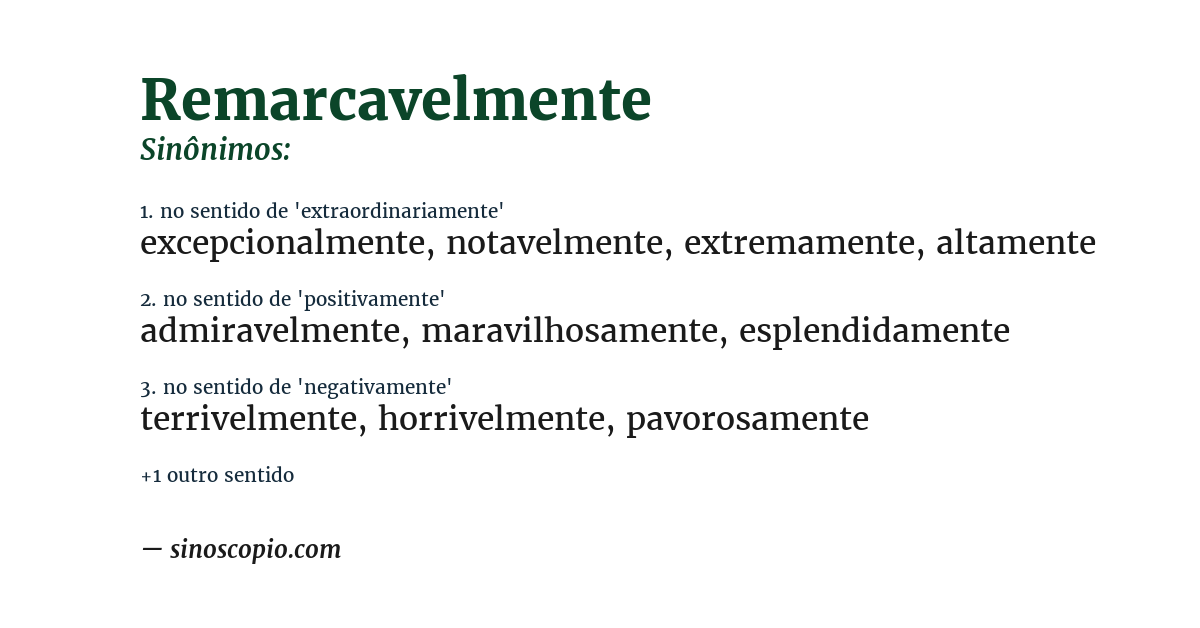 Sinônimo de remarcavelmente