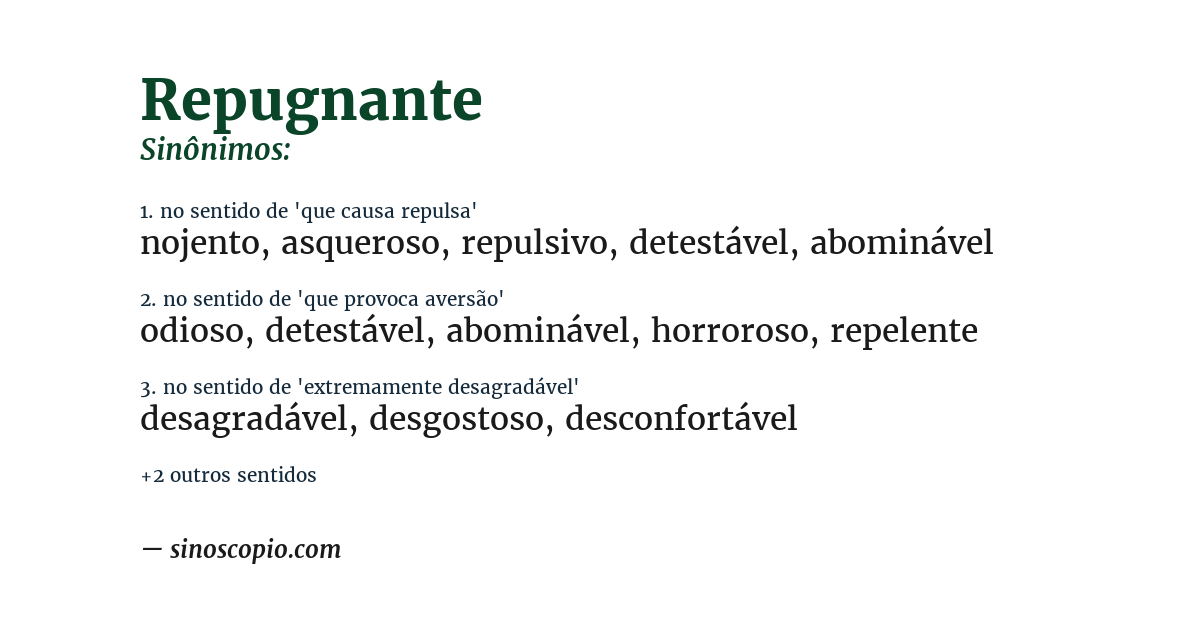 Sinônimo de repugnante