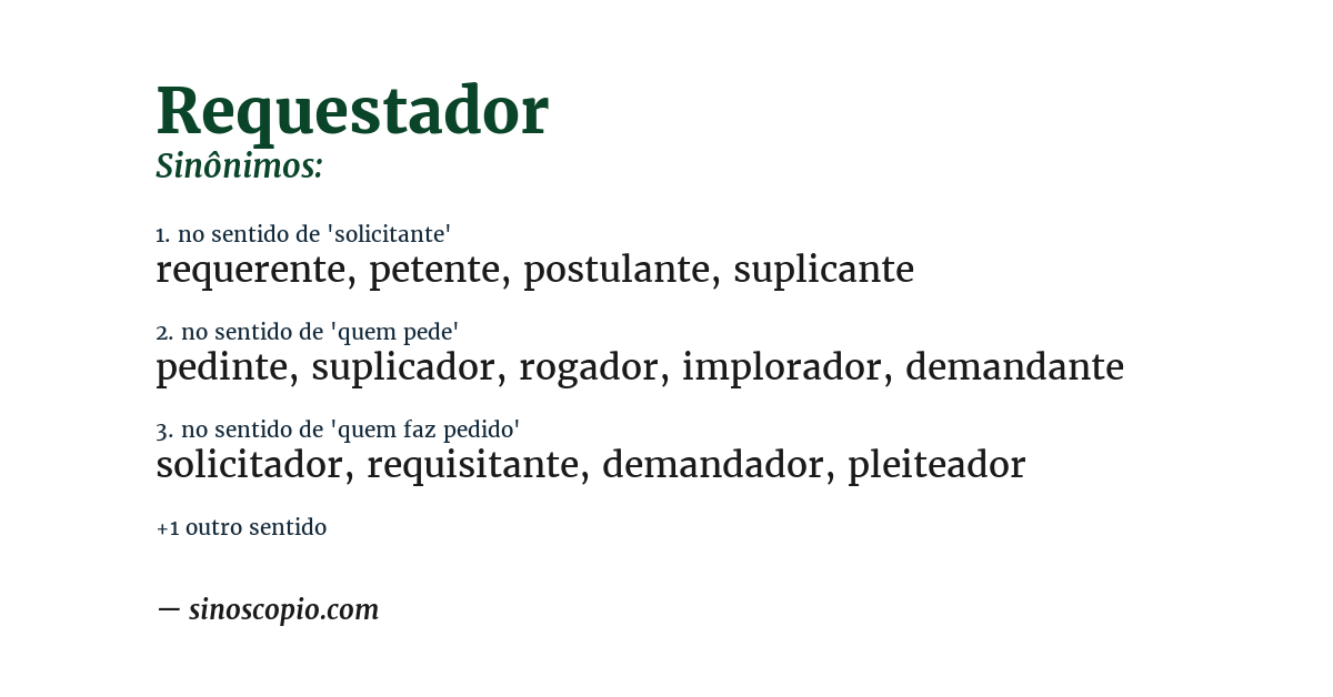 Sinônimo de requestador