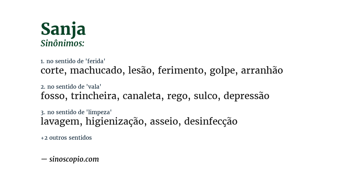 Sinônimo de sanja