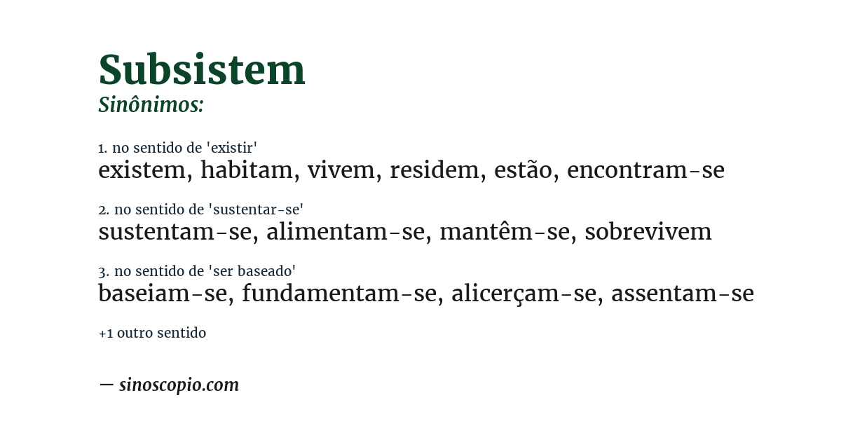 Sinônimo de subsistem